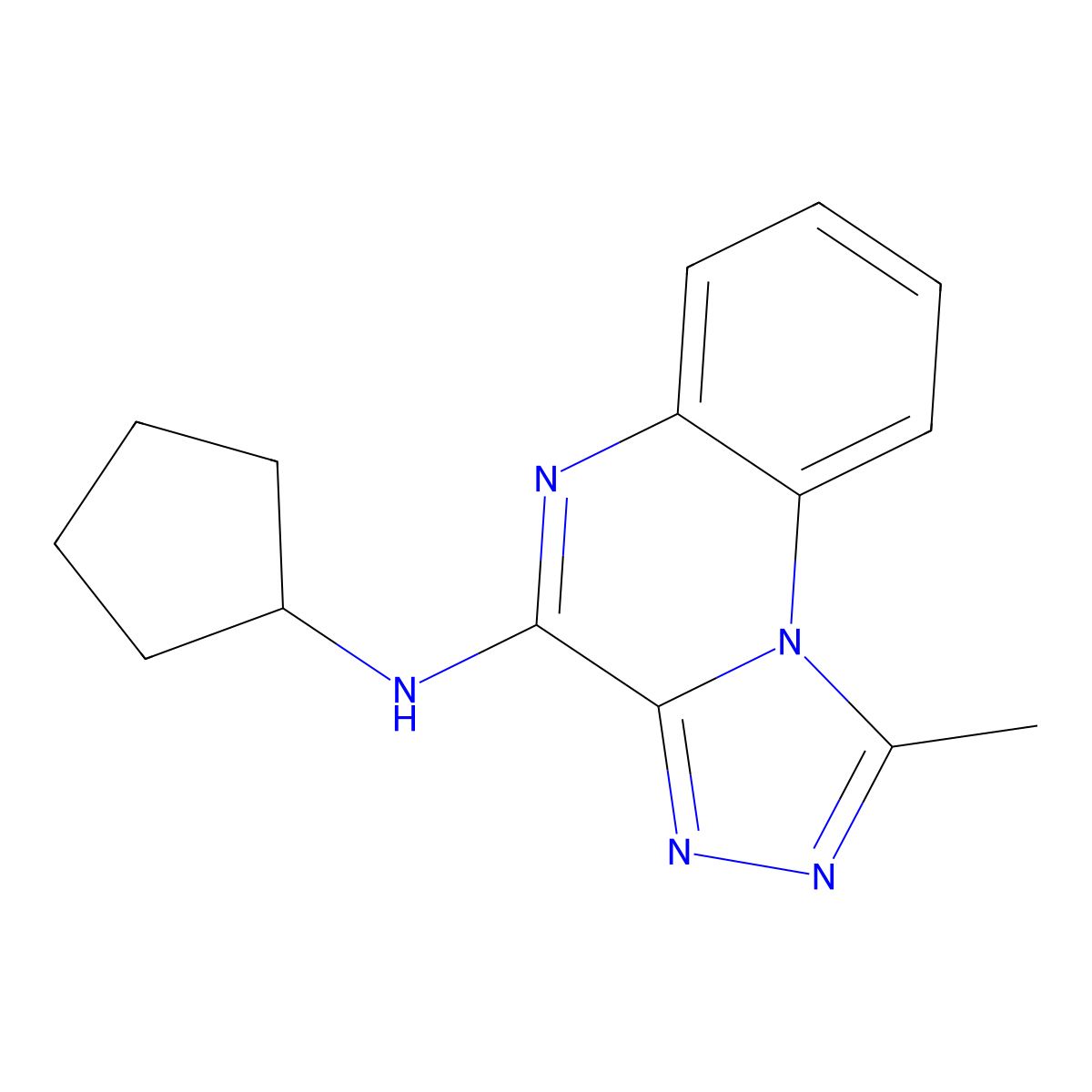 N-cyclopentyl-1-methyl-[1,2,4]triazolo[4,3-a]quinoxalin-4-amine molecular structure, CAS 113181-12-7