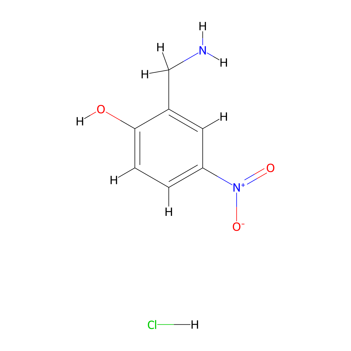 2-(Aminomethyl)-4-nitrophenol hydrochloride molecular structure, CAS 113186-97-3
