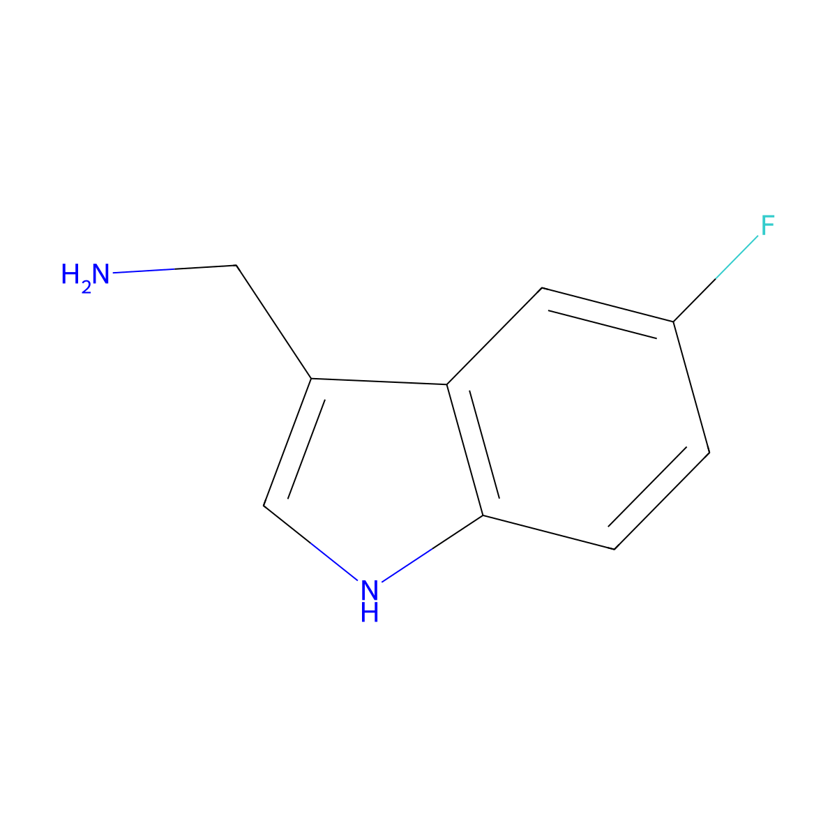 (5-fluoro-1H-indol-3-yl)methanamine molecular structure, CAS 113188-82-2