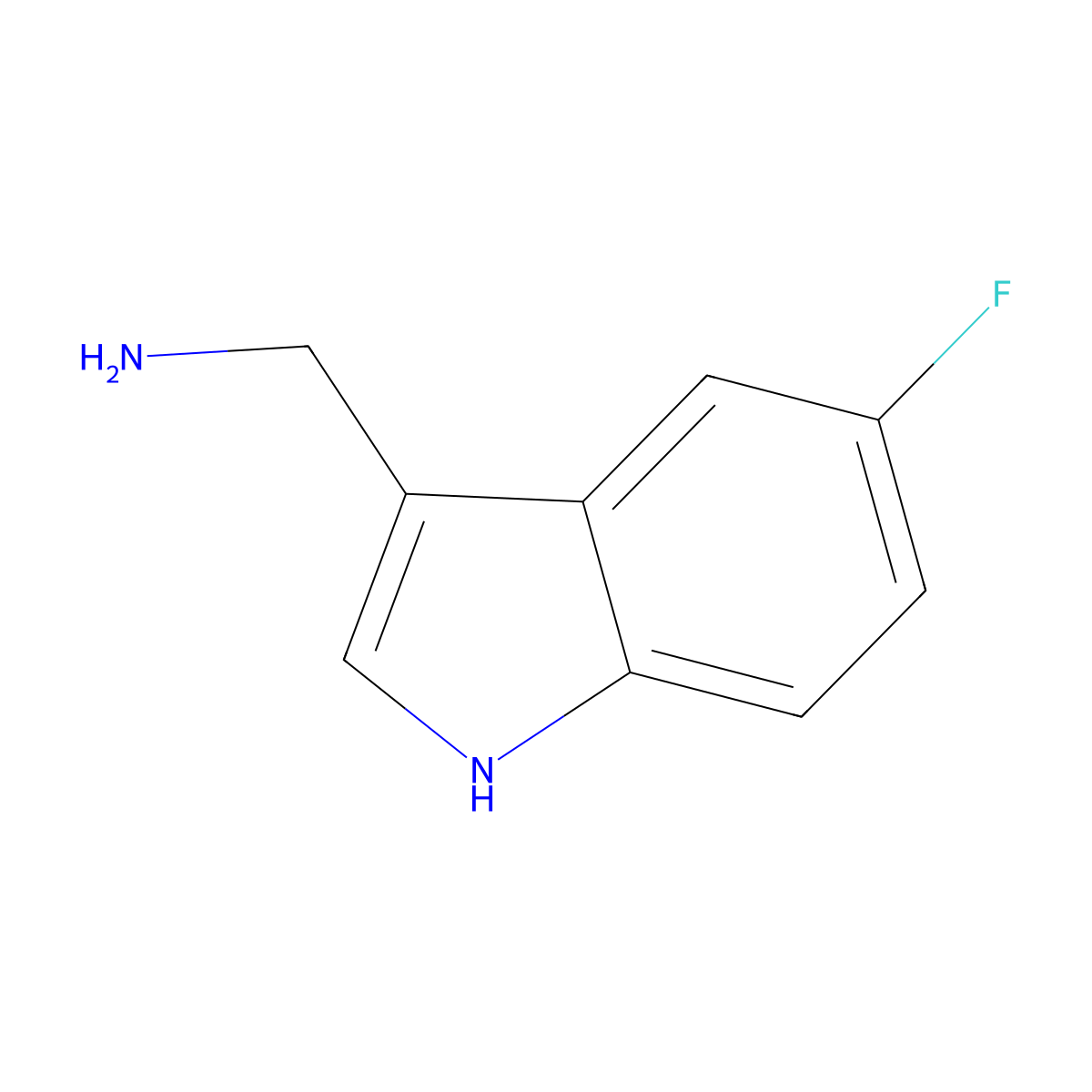 (5-fluoro-1H-indol-3-yl)methanamine molecular structure, CAS 113188-82-2