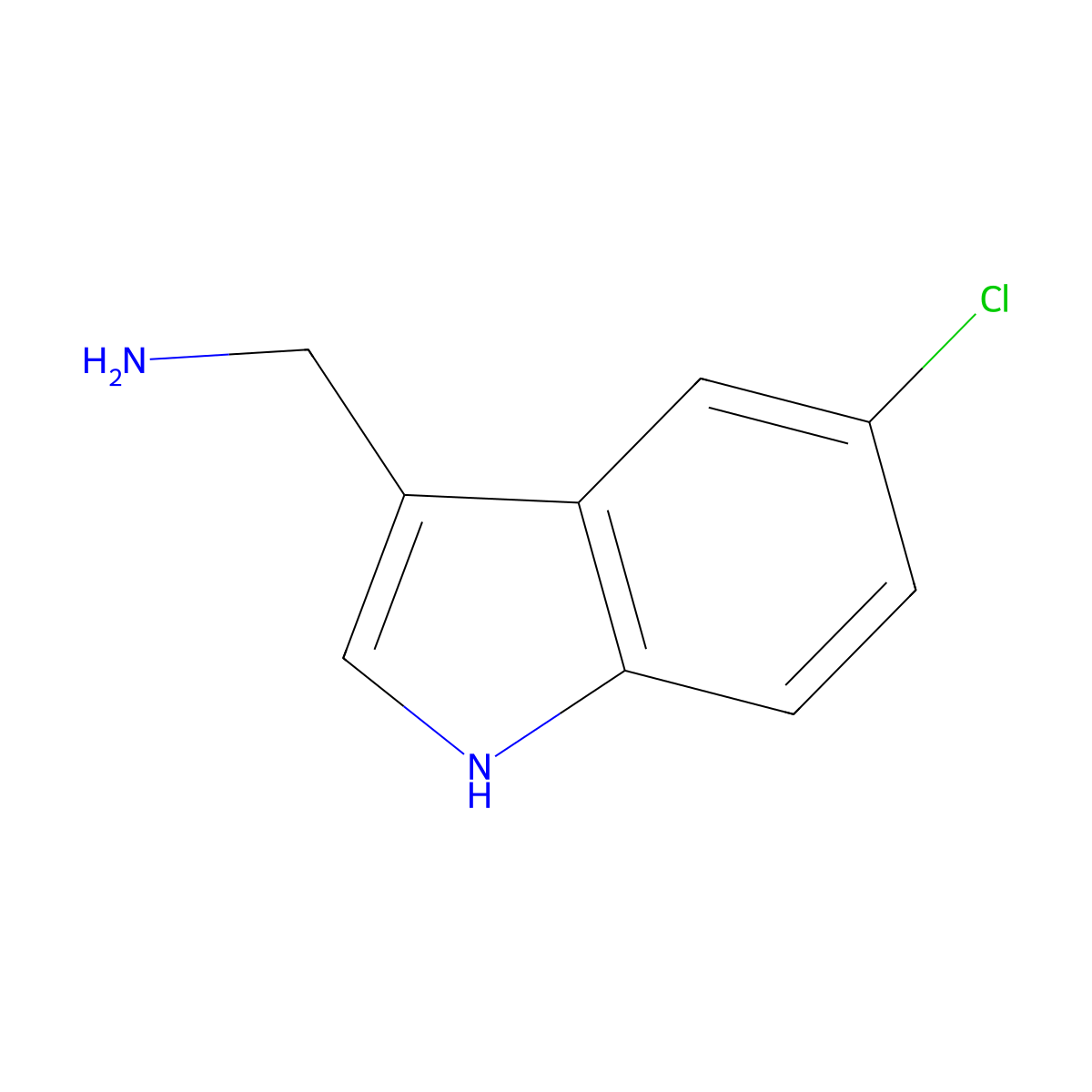 (5-Chloro-1H-indol-3-yl)methanamine molecular structure, CAS 113188-83-3