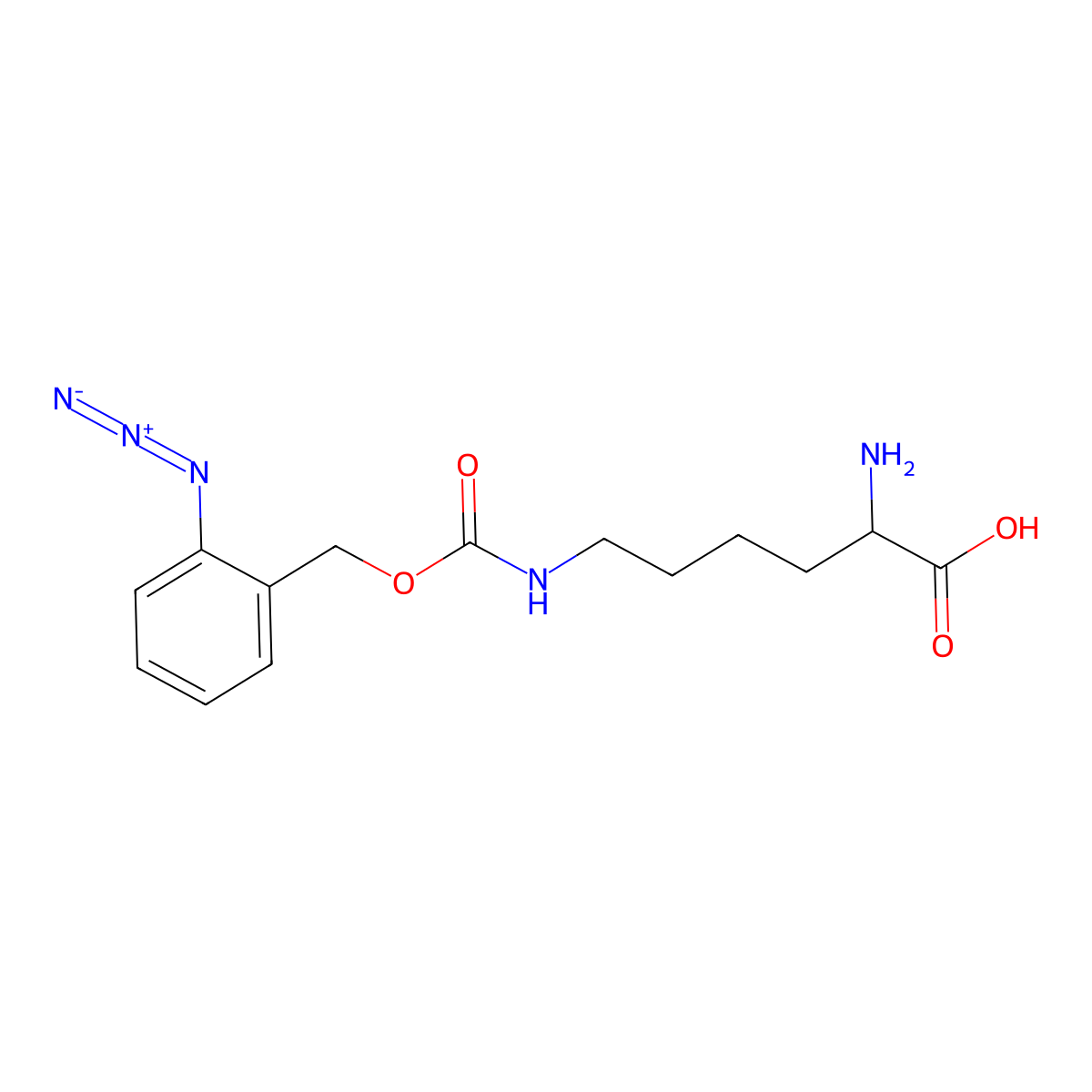 H-L-Lys(2-N3-Z)-OH molecular structure, CAS 1131963-69-3