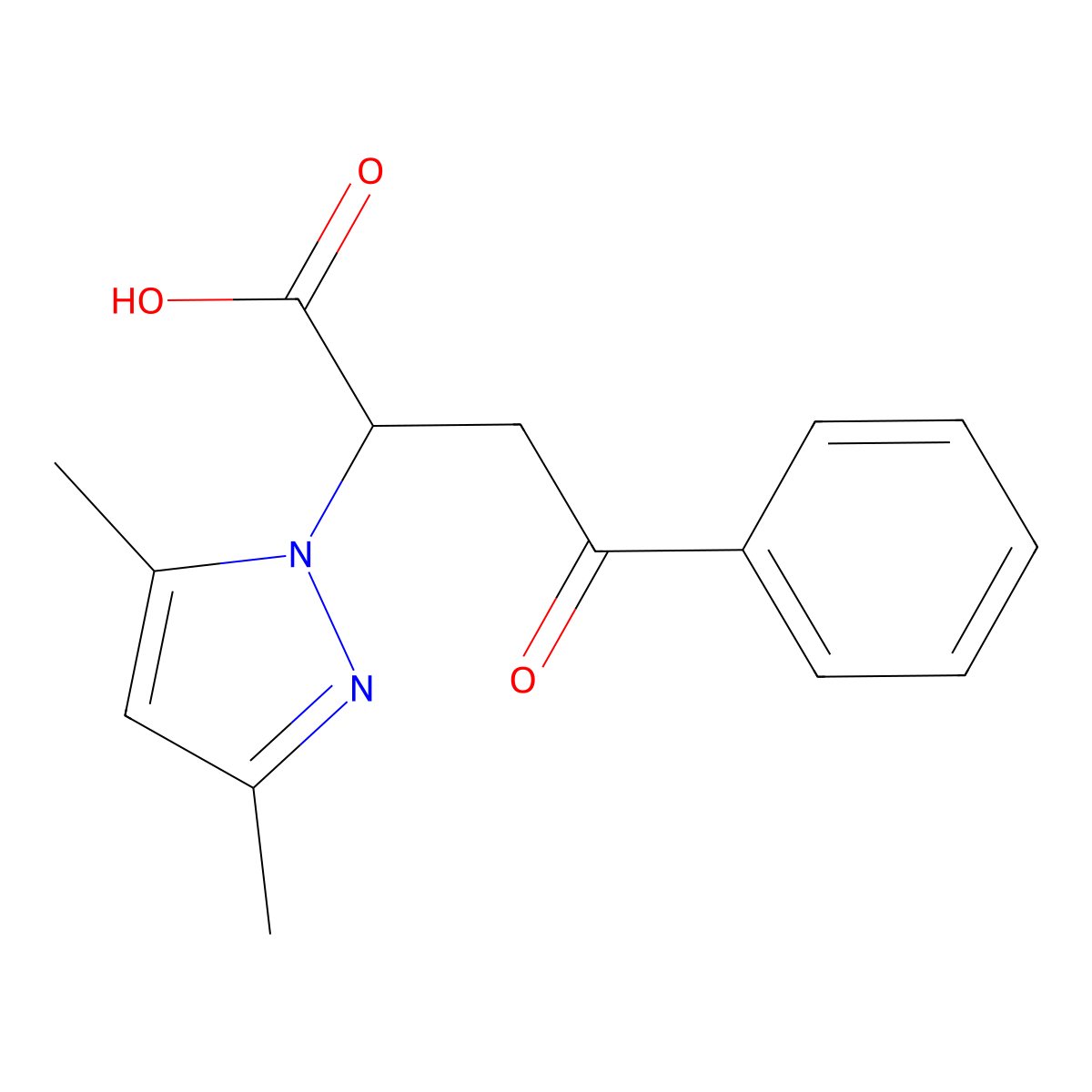 2-(3,5-dimethyl-1H-pyrazol-1-yl)-4-oxo-4-phenylbutanoic acid molecular structure, CAS 113199-74-9