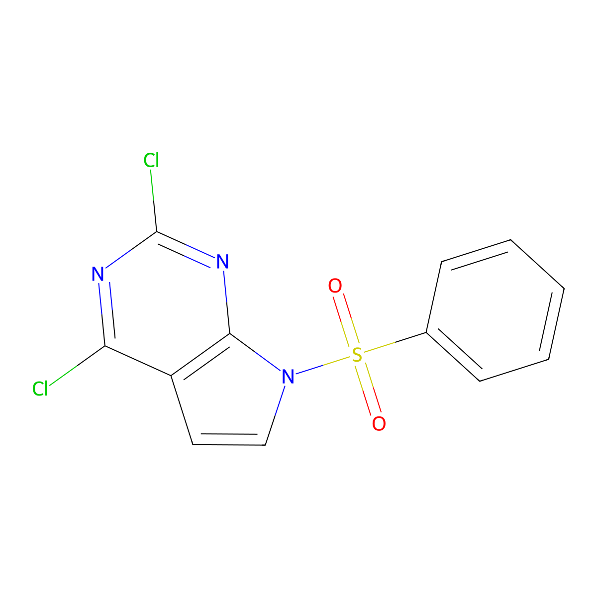 2,4-Dichloro-7-(phenylsulfonyl)-7H-pyrrolo[2,3-d]pyrimidine molecular structure, CAS 1131992-22-7