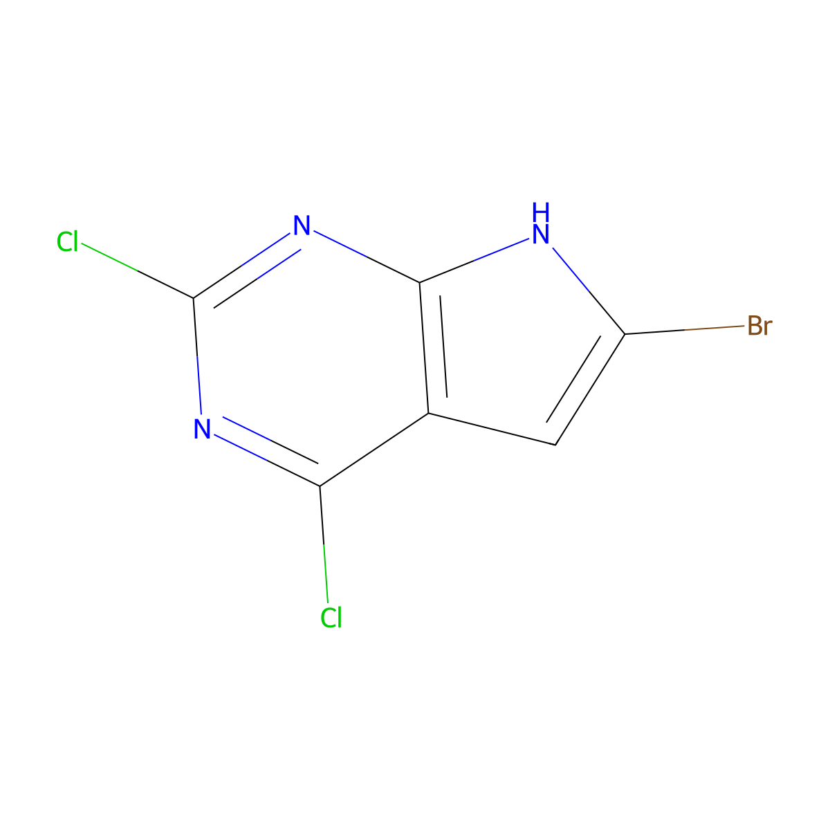 6-Bromo-2,4-dichloro-7H-pyrrolo[2,3-d]pyrimidine molecular structure, CAS 1131992-30-7