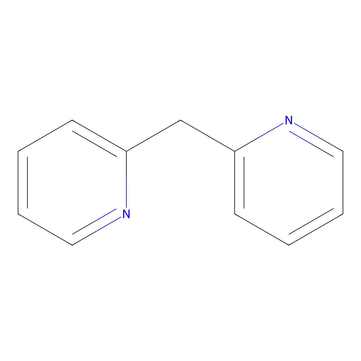 Pyridine, 2,2'-methylenebis- molecular structure, CAS 1132-37-2