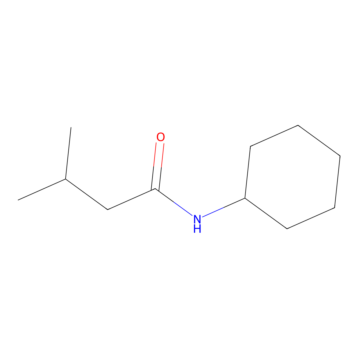 N-cyclohexyl-3-methylbutanamide molecular structure, CAS 1132-41-8