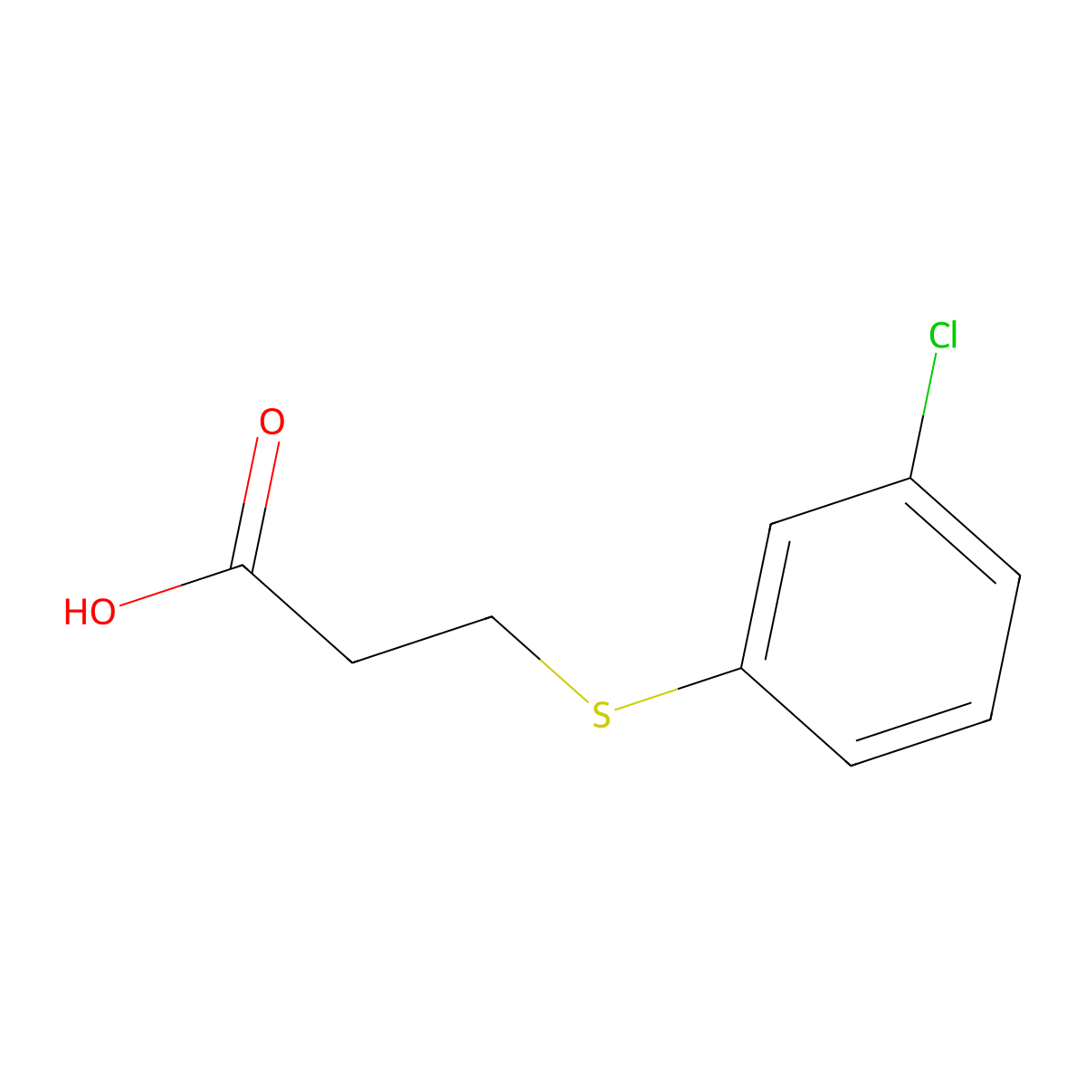 3-[(3-Chlorophenyl)sulfanyl]propanoic acid molecular structure, CAS 1132-52-1