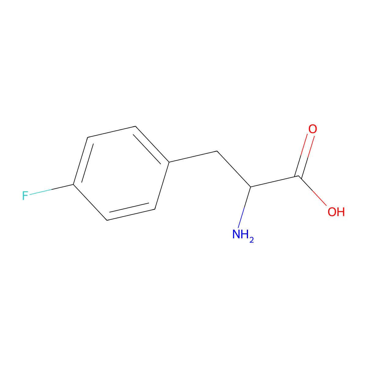 4-fluoro-L-phenylalanine molecular structure, CAS 1132-68-9