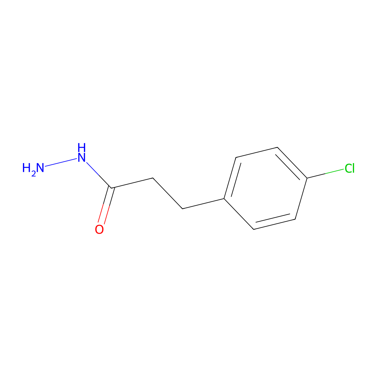 3-(4-Chlorophenyl)propanehydrazide molecular structure, CAS 1132-73-6