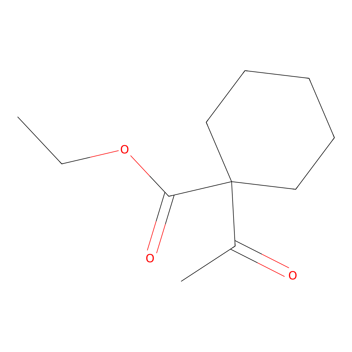 Ethyl 1-acetylcyclohexane-1-carboxylate molecular structure, CAS 1132-86-1