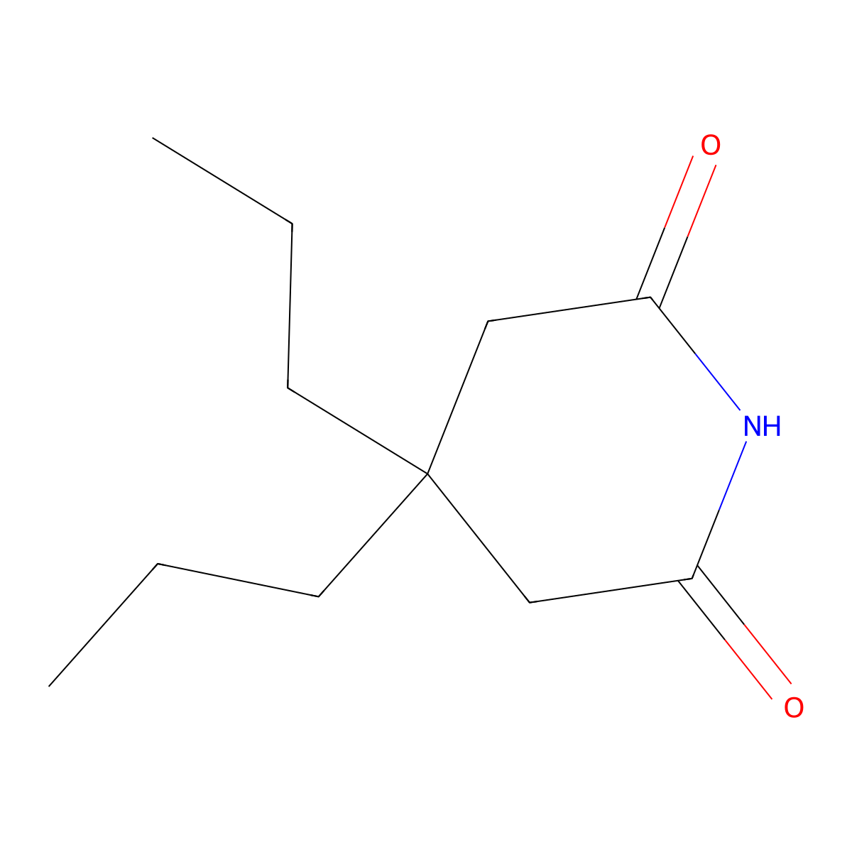 4,4-Dipropyl-2,6-piperidinedione molecular structure, CAS 1132-96-3
