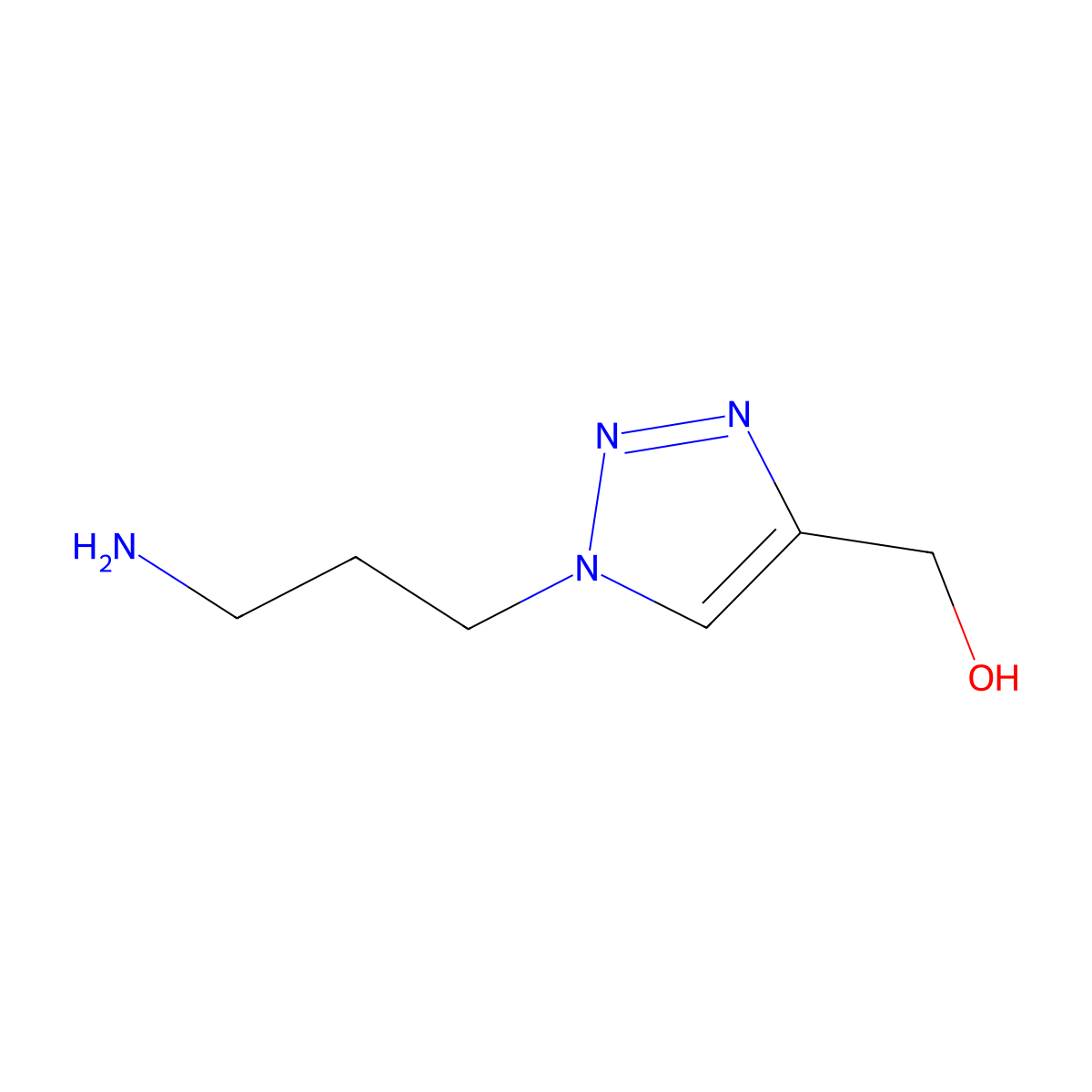 [1-(3-aminopropyl)-1H-1,2,3-triazol-4-yl]methanol molecular structure, CAS 1132017-25-4