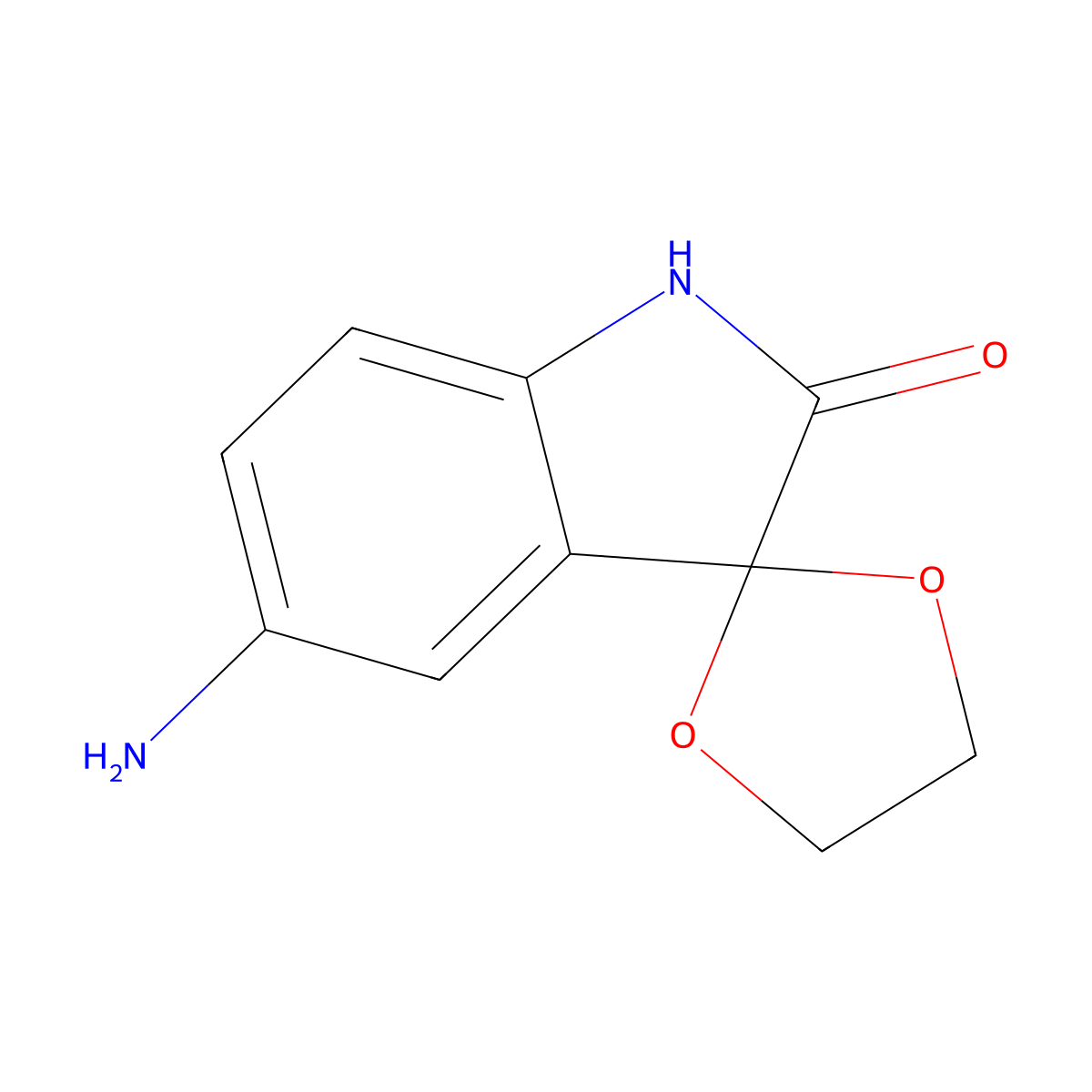 5'-Aminospiro[1,3-dioxolane-2,3'-indol]-2'(1'H)-one molecular structure, CAS 113207-59-3