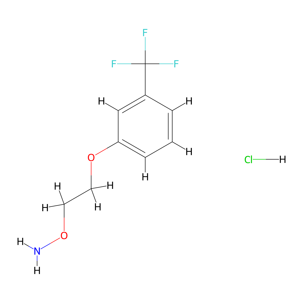 O-(2-(3-(Trifluoromethyl)phenoxy)ethyl)hydroxylamine hydrochloride molecular structure, CAS 113211-36-2