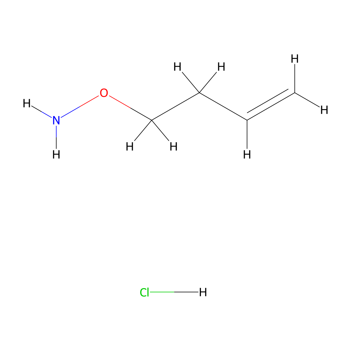 O-(But-3-en-1-yl)hydroxylamine hydrochloride molecular structure, CAS 113211-41-9