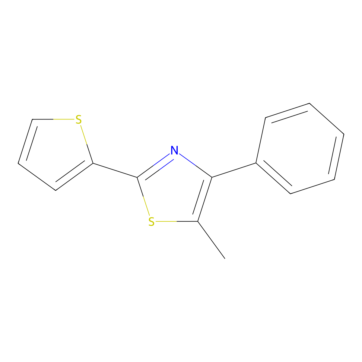 5-Methyl-4-phenyl-2-(2-thienyl)thiazole molecular structure, CAS 113214-30-5