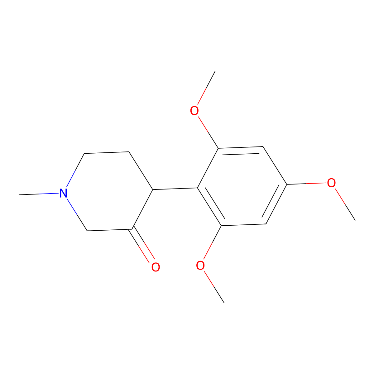 1-Methyl-4-(2,4,6-trimethoxyphenyl)piperidin-3-one molecular structure, CAS 113225-10-8