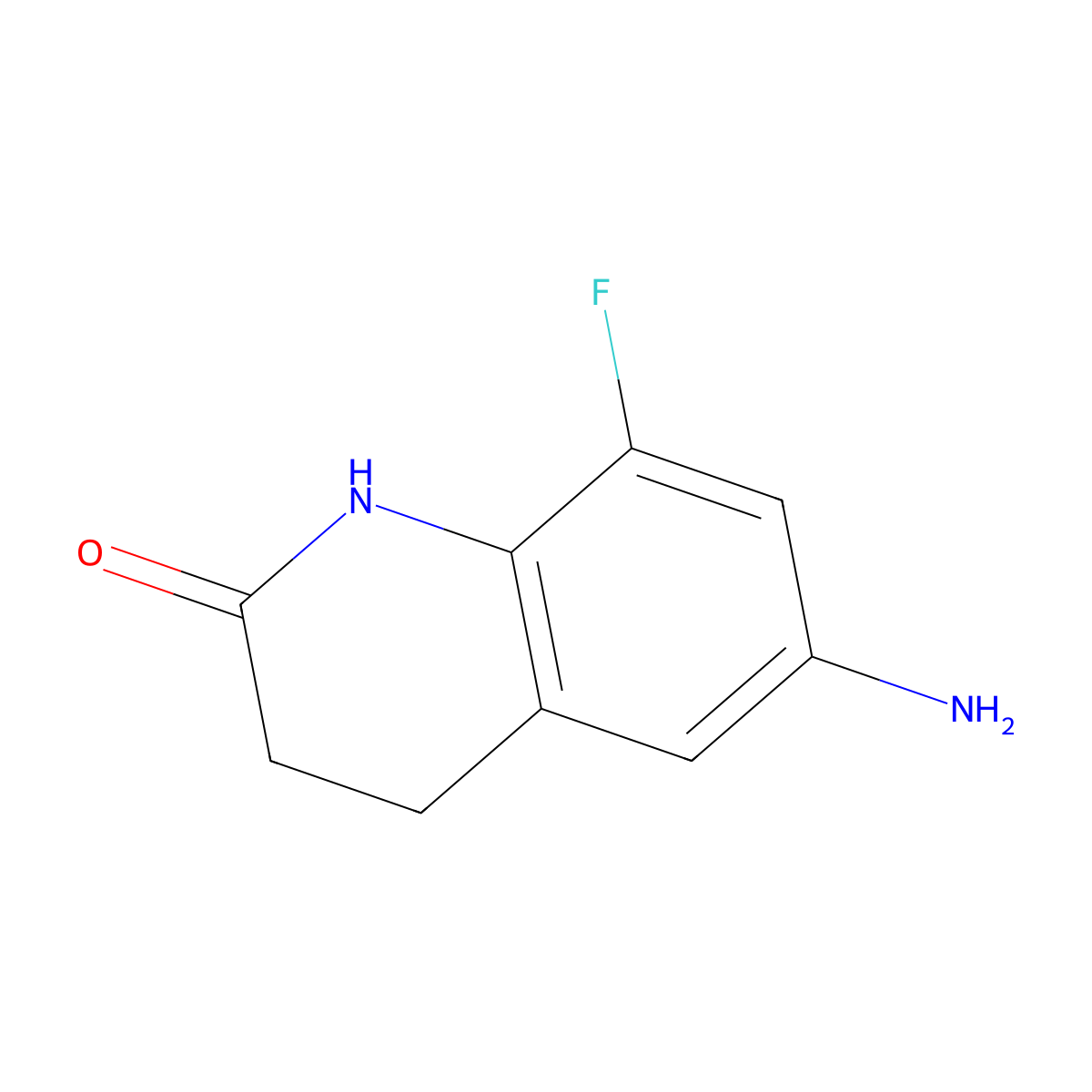 6-Amino-8-fluoro-3,4-dihydroquinolin-2(1H)-one molecular structure, CAS 113225-70-0