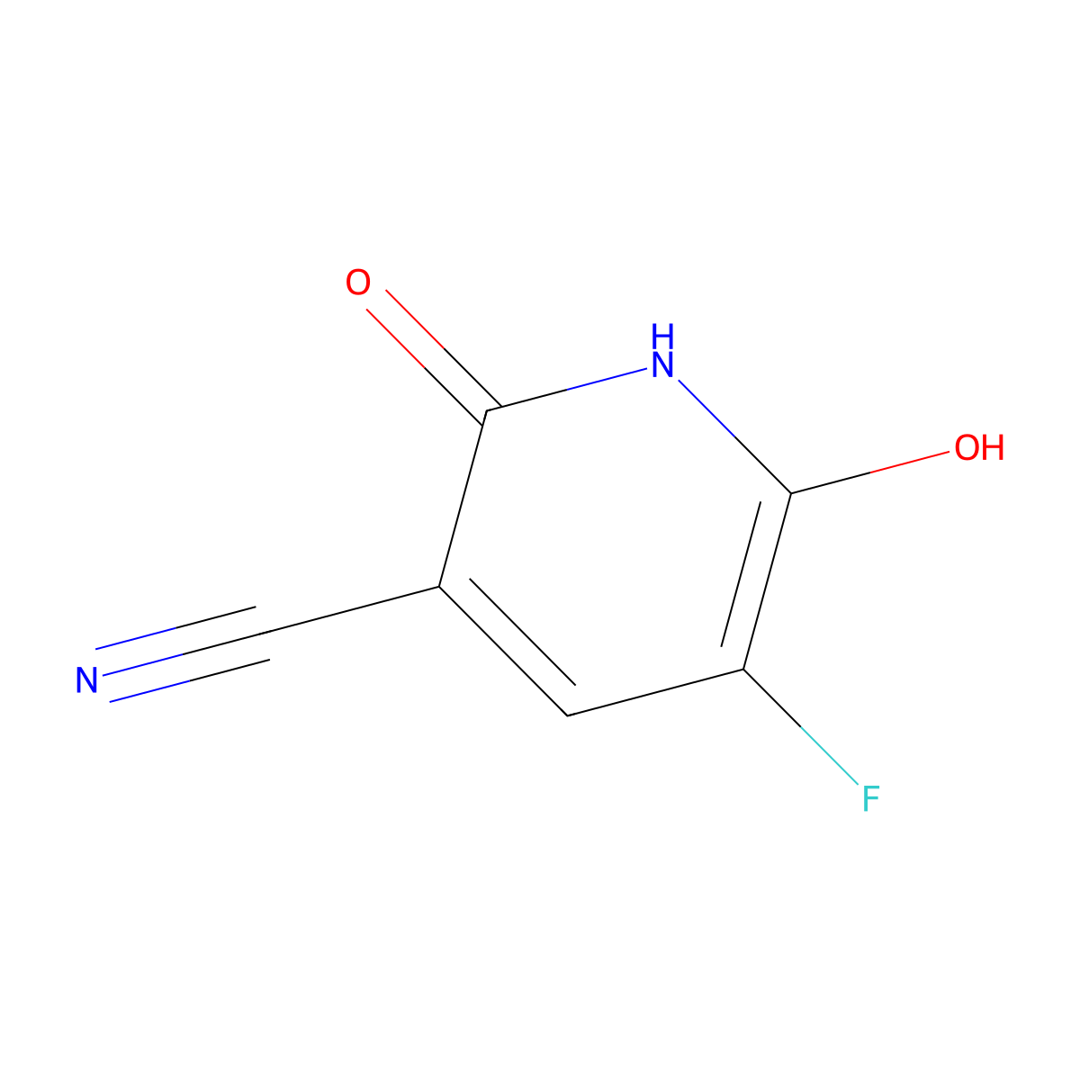 2,6-Dihydroxy-5-fluoro-3-cyano-pyridine molecular structure, CAS 113237-18-6