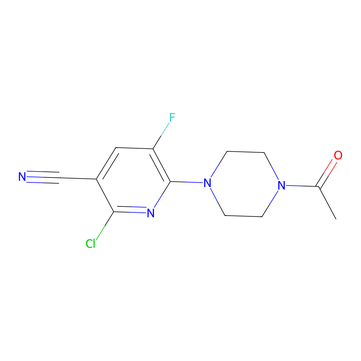 6-(4-Acetylpiperazin-1-yl)-2-chloro-5-fluoronicotinonitrile molecular structure, CAS 113237-21-1