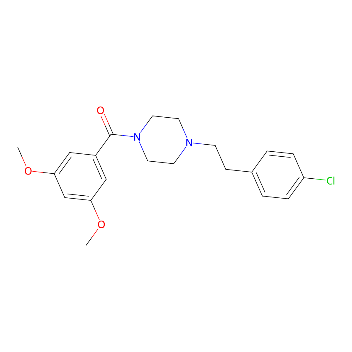 [4-[2-(4-Chlorophenyl)ethyl]piperazin-1-yl]-(3,5-dimethoxyphenyl)methanone molecular structure, CAS 113240-02-1
