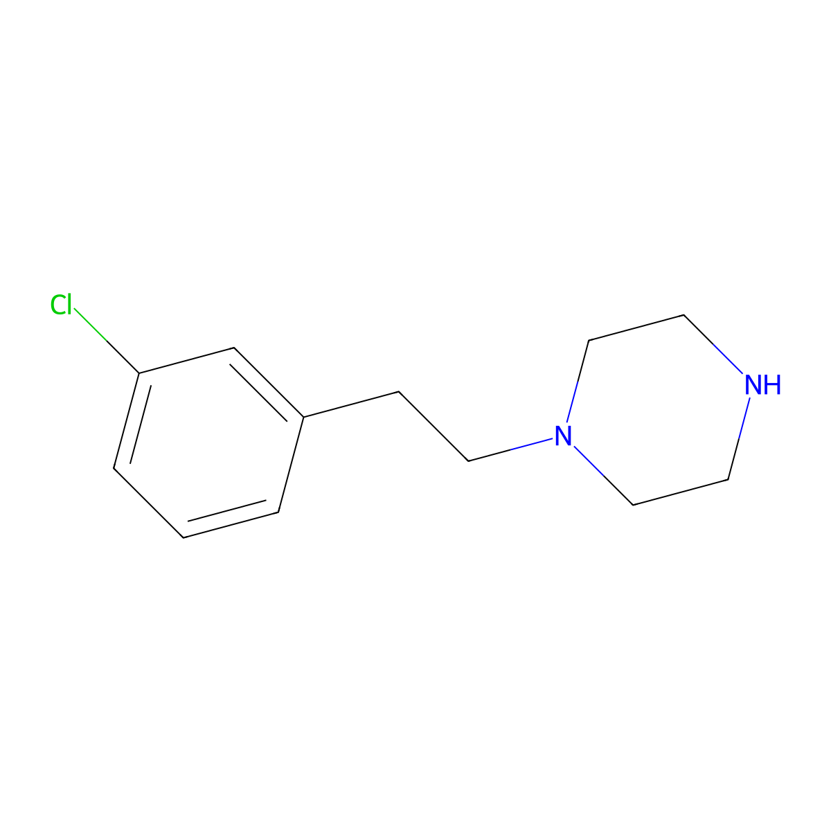 1-(3-Chlorophenethyl)piperazine molecular structure, CAS 113240-38-3