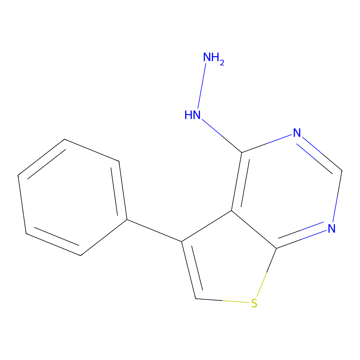 4-Hydrazinyl-5-phenylthieno(2,3-d)pyrimidine molecular structure, CAS 113246-86-9