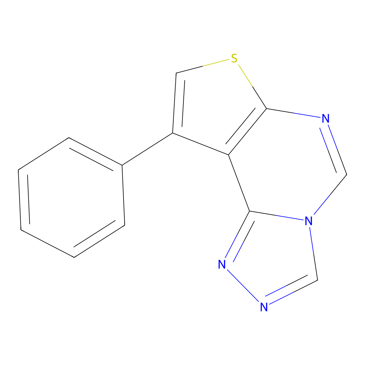 9-Phenylthieno[3,2-e][1,2,4]triazolo[4,3-c]pyrimidine molecular structure, CAS 113246-89-2