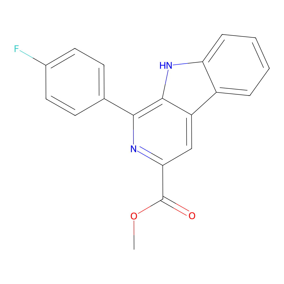 9H-Pyrido[3,4-b]indole-3-carboxylic acid, 1-(4-fluorophenyl)-, methylester molecular structure, CAS 113247-17-9
