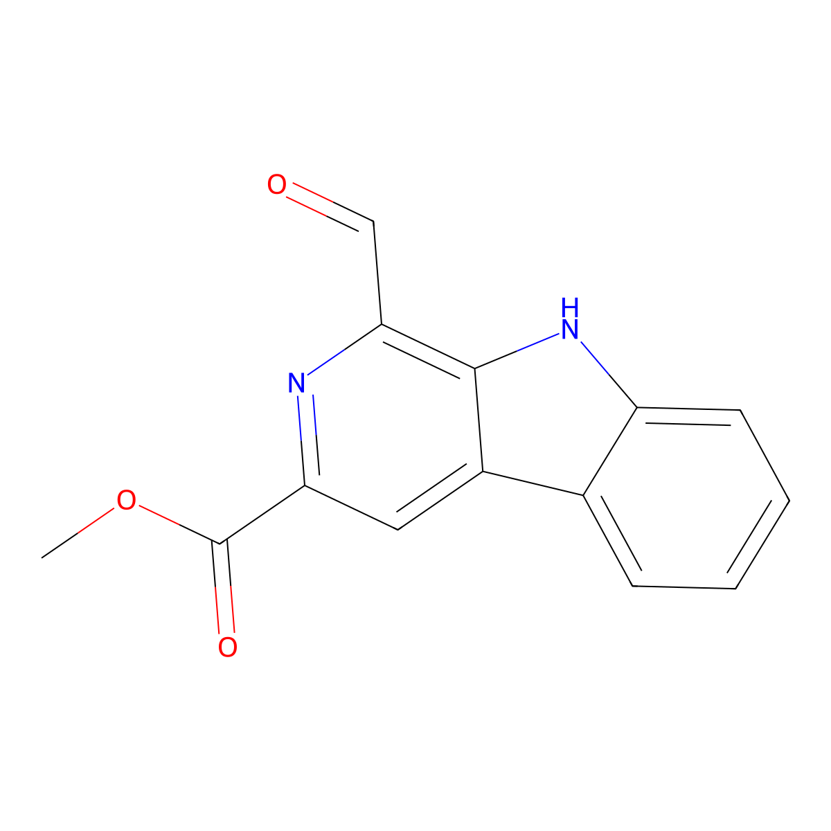 methyl 1-formyl-9H-pyrido[3,4-b]indole-3-carboxylate molecular structure, CAS 113247-36-2