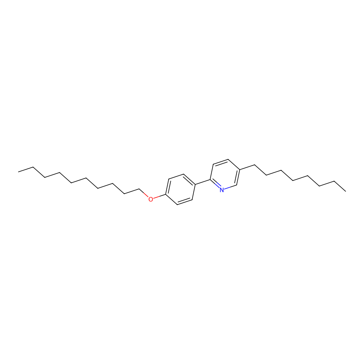 Pyridine, 2-[4-(decyloxy)phenyl]-5-octyl- molecular structure, CAS 113248-31-0