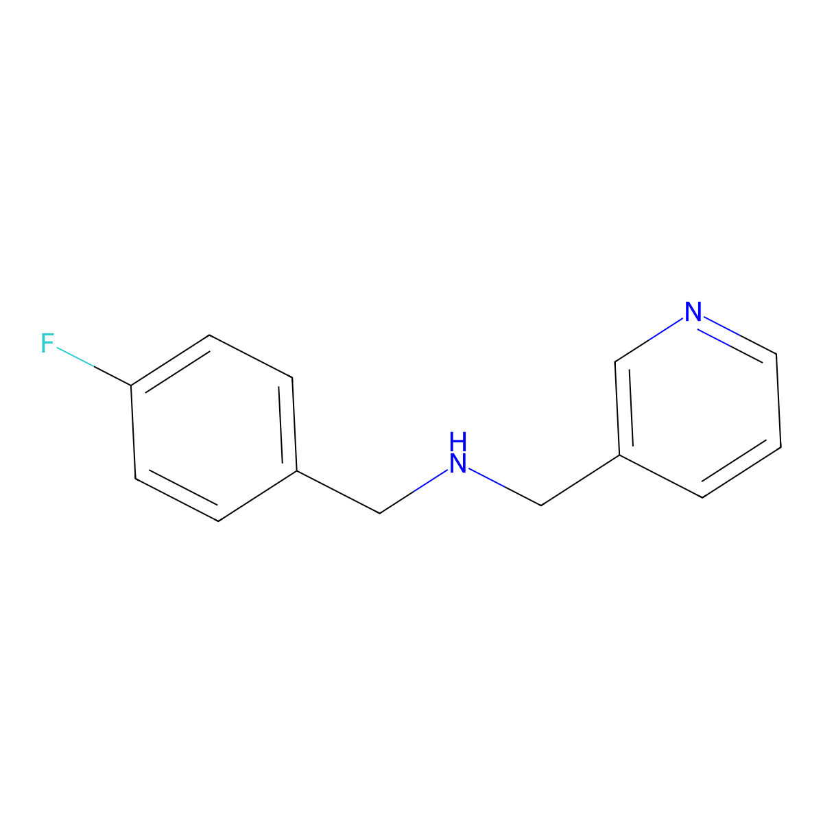 N-(4-fluorobenzyl)-1-(pyridin-3-yl)methanamine molecular structure, CAS 113248-64-9
