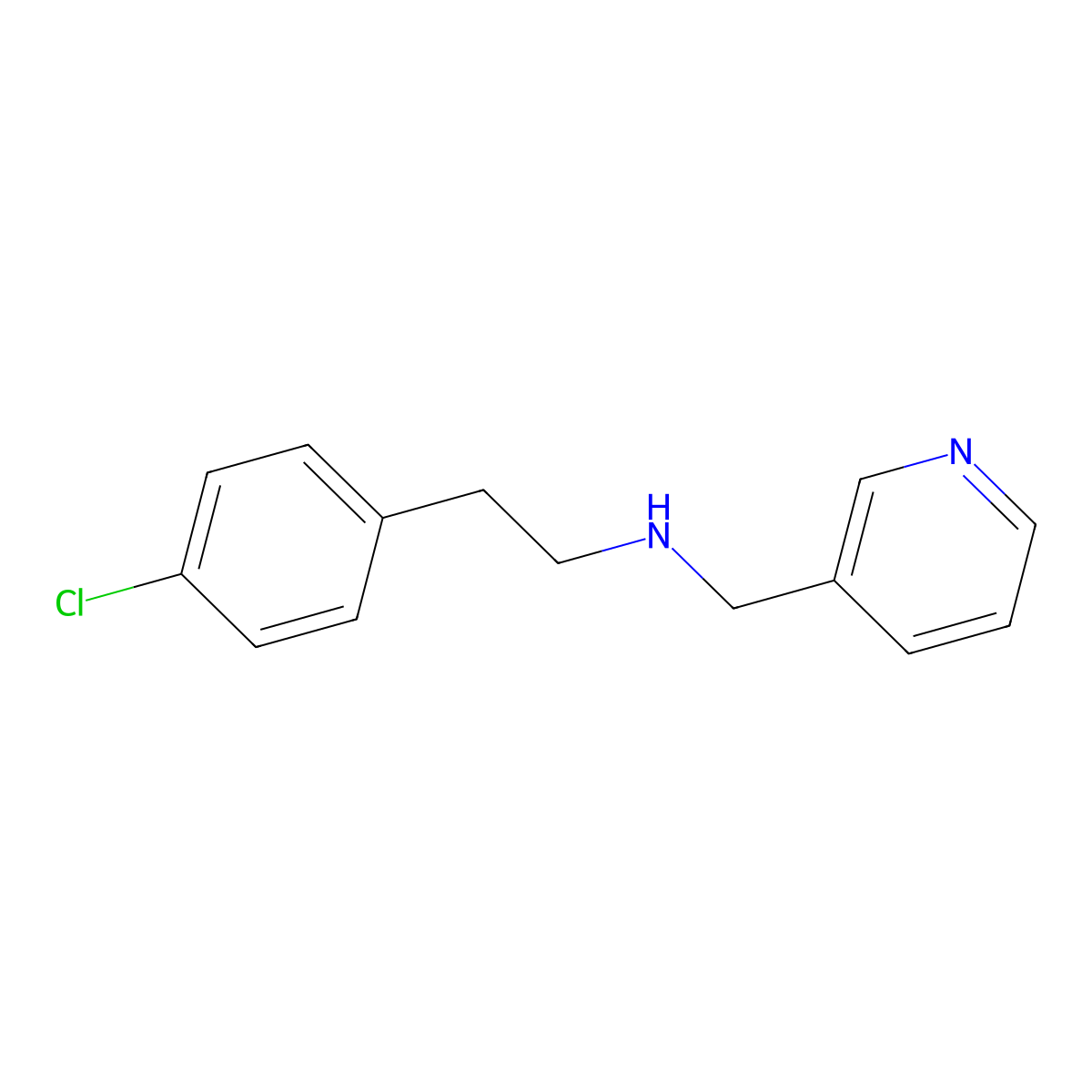 2-(4-chlorophenyl)-N-(pyridin-3-ylmethyl)ethanamine molecular structure, CAS 113248-68-3