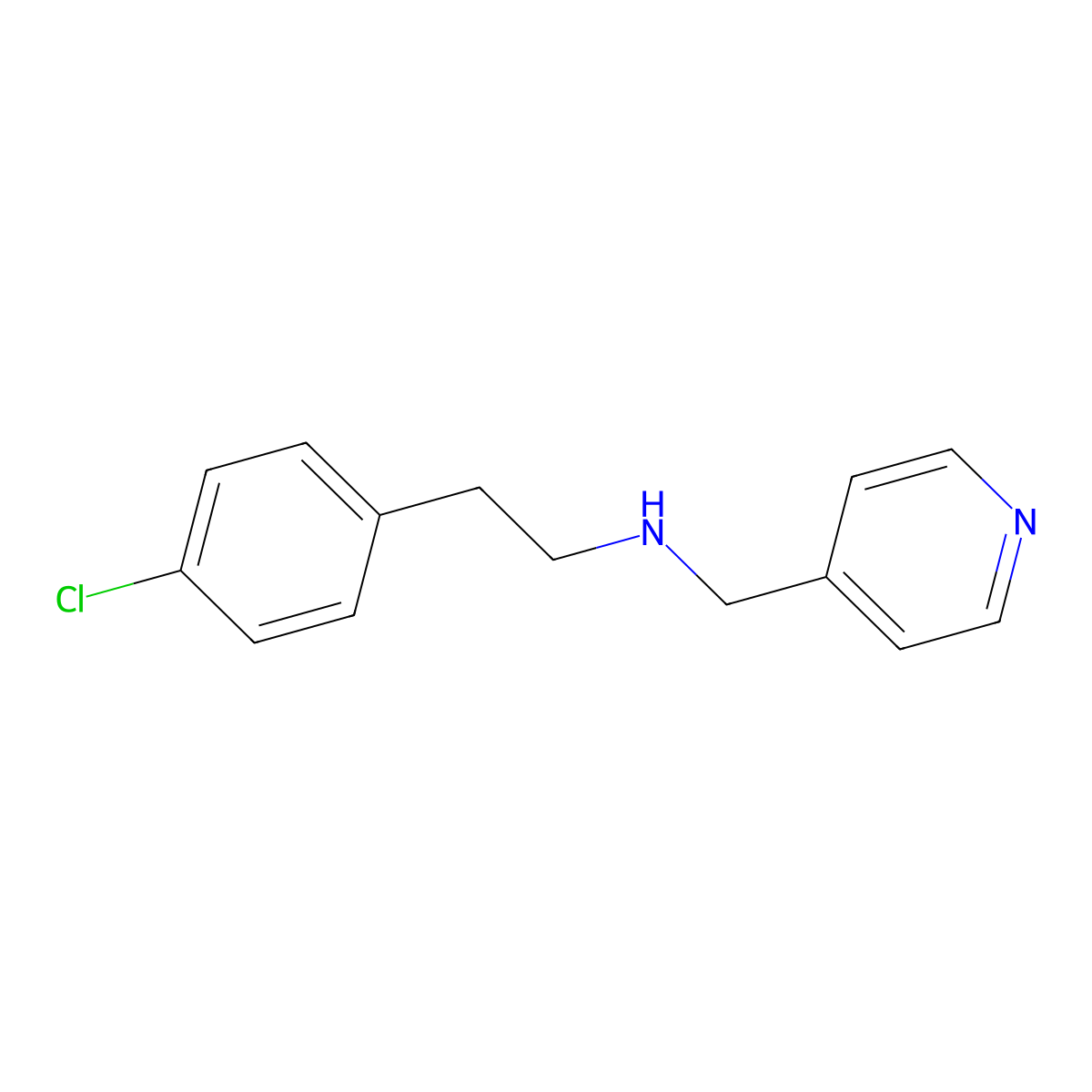 2-(4-chlorophenyl)-N-(pyridin-4-ylmethyl)ethanamine molecular structure, CAS 113248-70-7