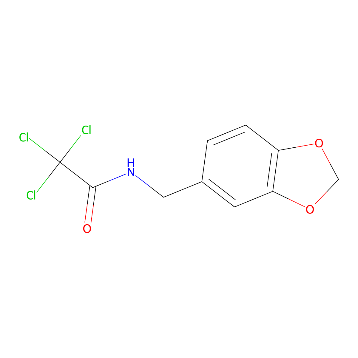 N-(1,3-benzodioxol-5-ylmethyl)-2,2,2-trichloroacetamide molecular structure, CAS 113260-61-0