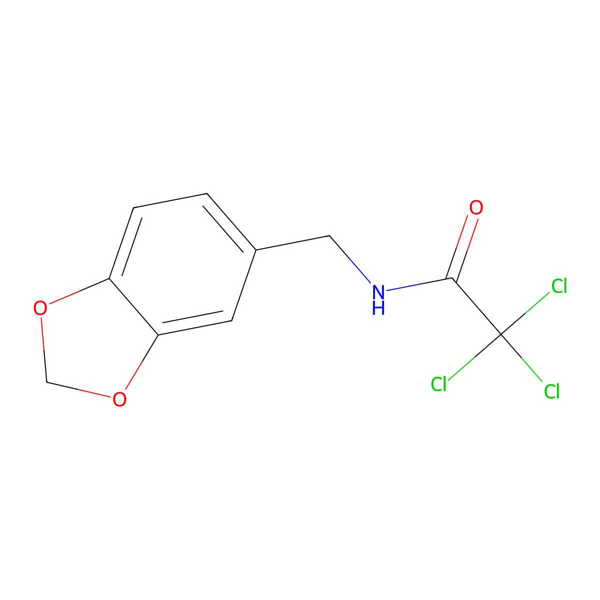 N-(1,3-benzodioxol-5-ylmethyl)-2,2,2-trichloroacetamide molecular structure, CAS 113260-61-0