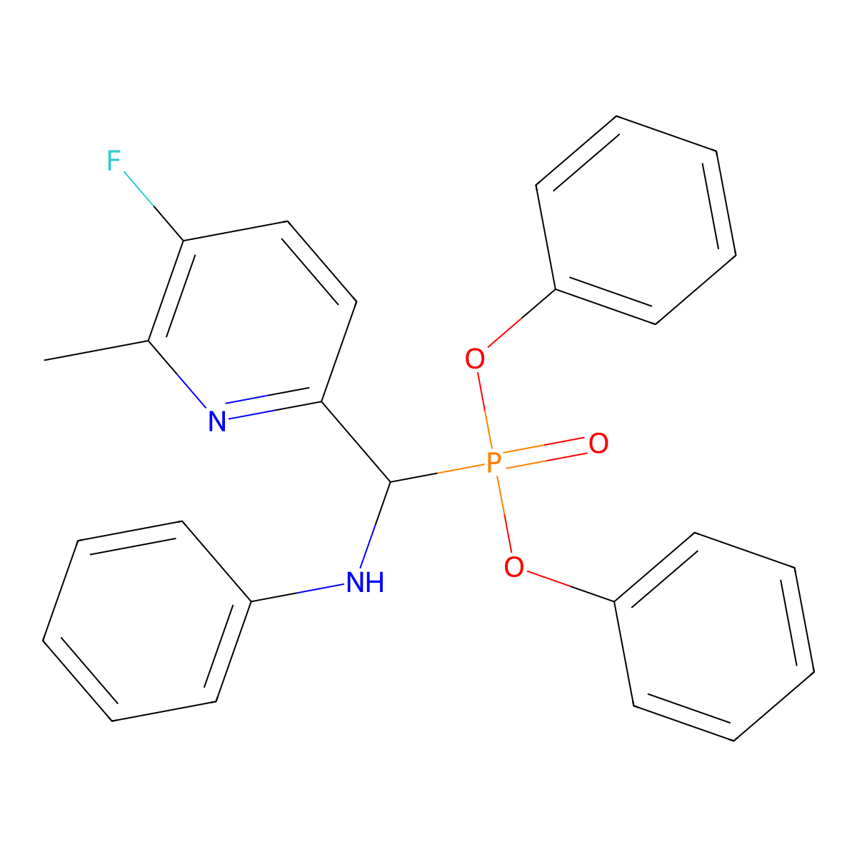 Diphenyl ((5-fluoro-6-methylpyridin-2-yl)(phenylamino)methyl)phosphonate molecular structure, CAS 1132610-60-6