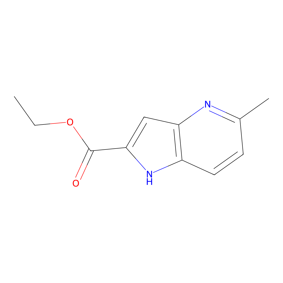Ethyl 5-methyl-1H-pyrrolo[3,2-B]pyridine-2-carboxylate molecular structure, CAS 1132610-84-4