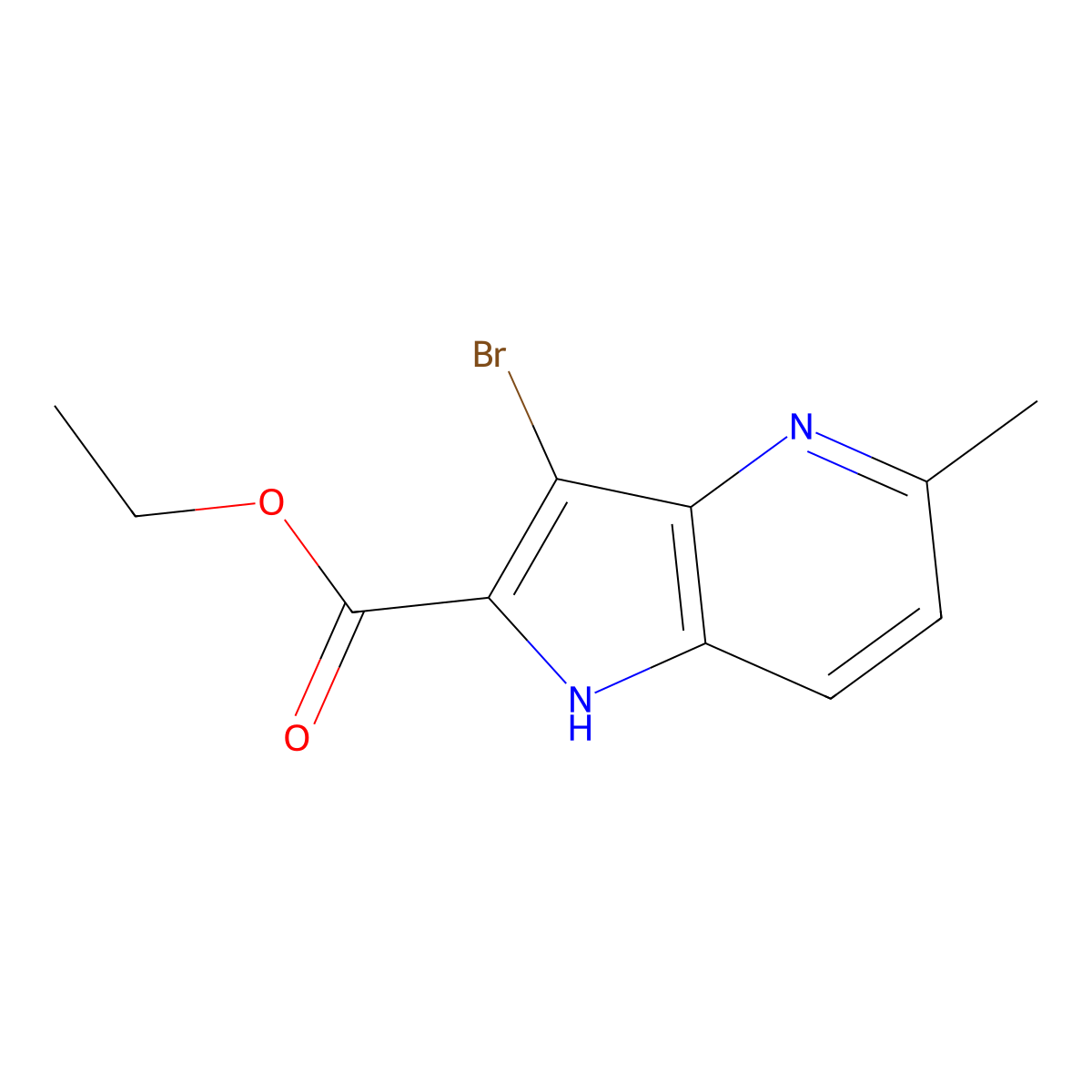 Ethyl 3-bromo-5-methyl-1H-pyrrolo[3,2-B]pyridine-2-carboxylate molecular structure, CAS 1132610-85-5