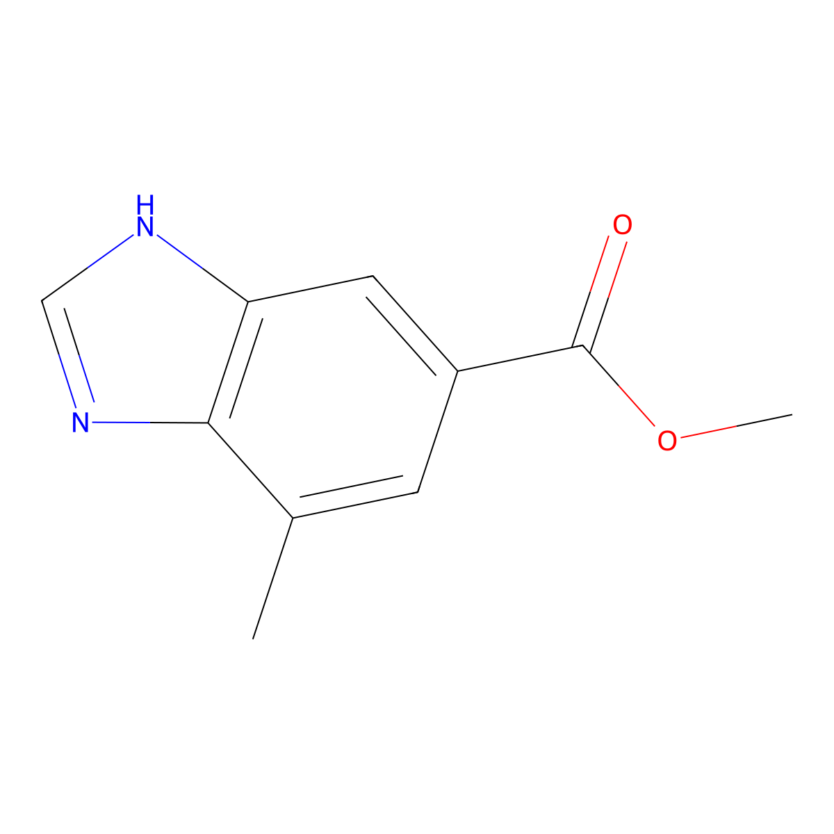 Methyl 7-methyl-1H-benzimidazole-5-carboxylate molecular structure, CAS 1132638-94-8