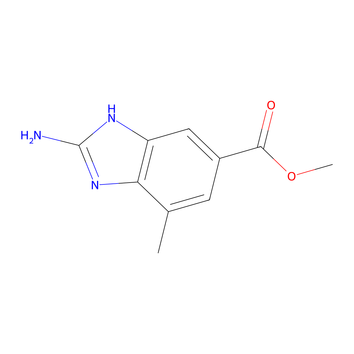 methyl 2-amino-4-methyl-1H-1,3-benzodiazole-6-carboxylate molecular structure, CAS 1132639-25-8
