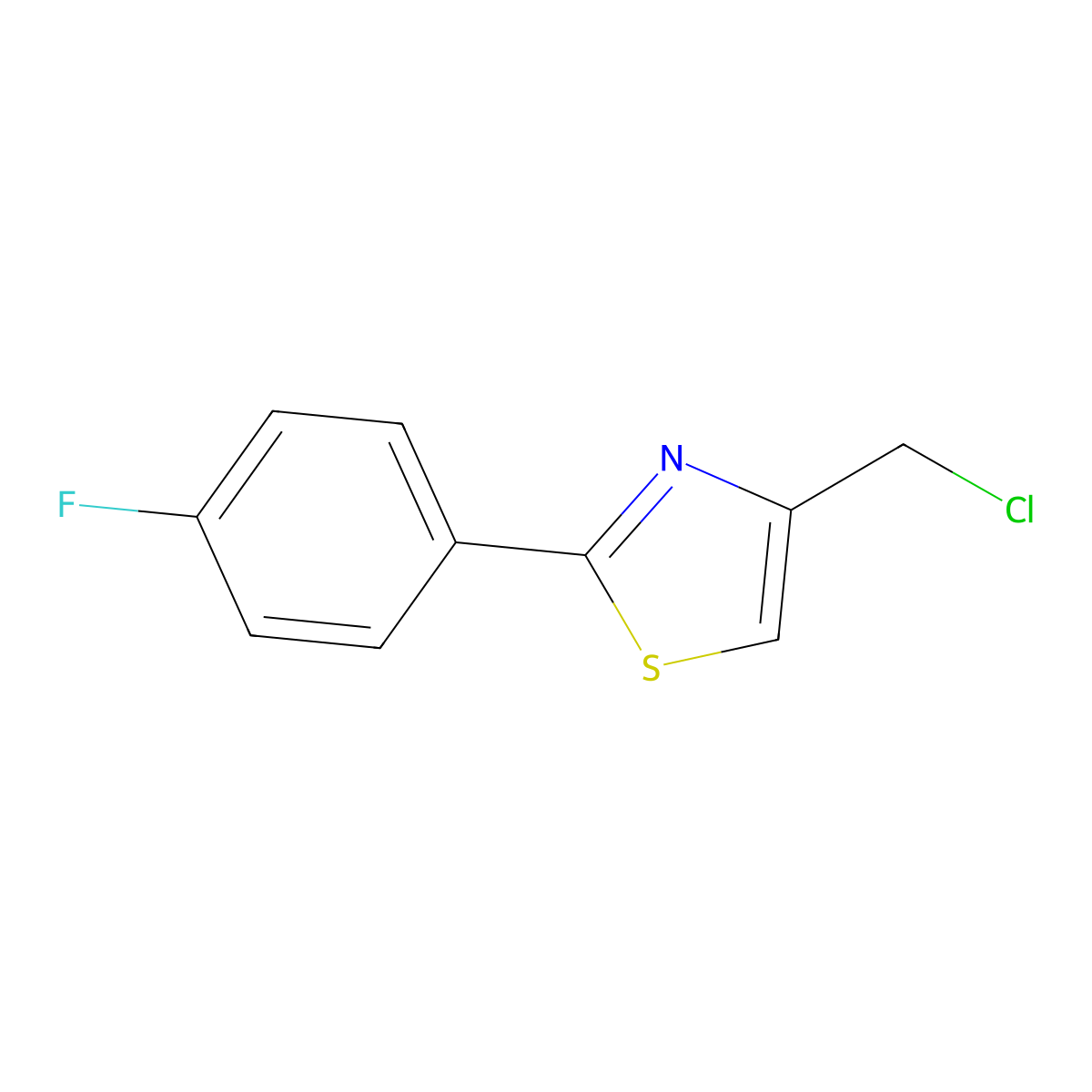 4-(Chloromethyl)-2-(4-fluorophenyl)-1,3-thiazole molecular structure, CAS 113264-13-4