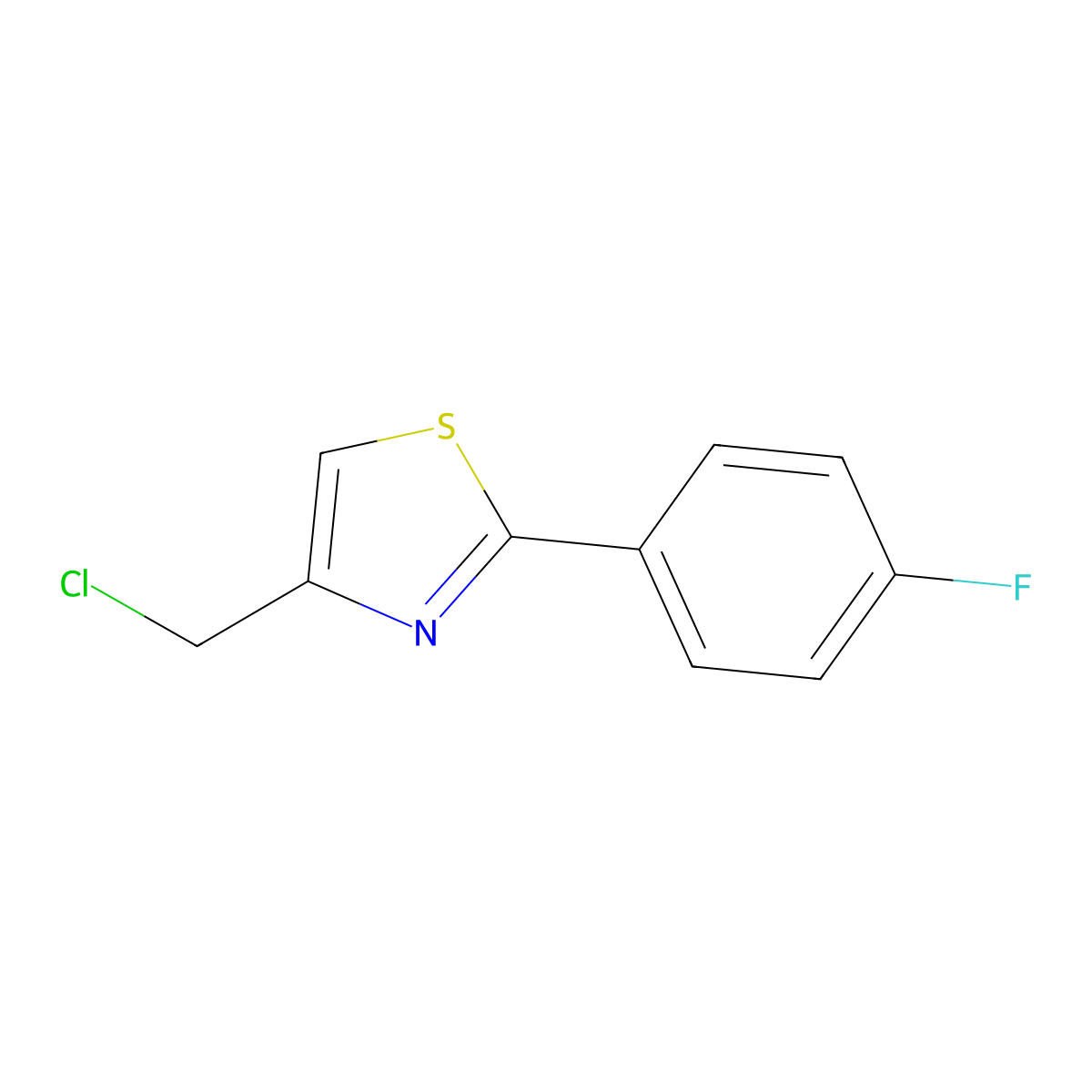 4-(Chloromethyl)-2-(4-fluorophenyl)-1,3-thiazole molecular structure, CAS 113264-13-4