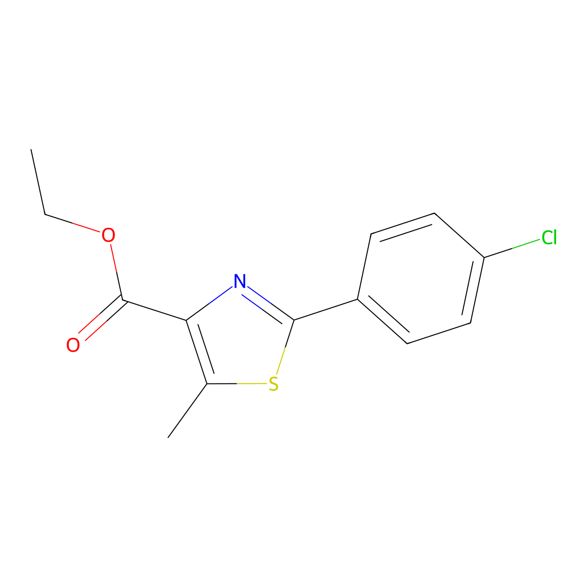 2-(4-Chlorophenyl)-5-methylthiazole-4-carboxylic acid ethyl ester molecular structure, CAS 113264-49-6