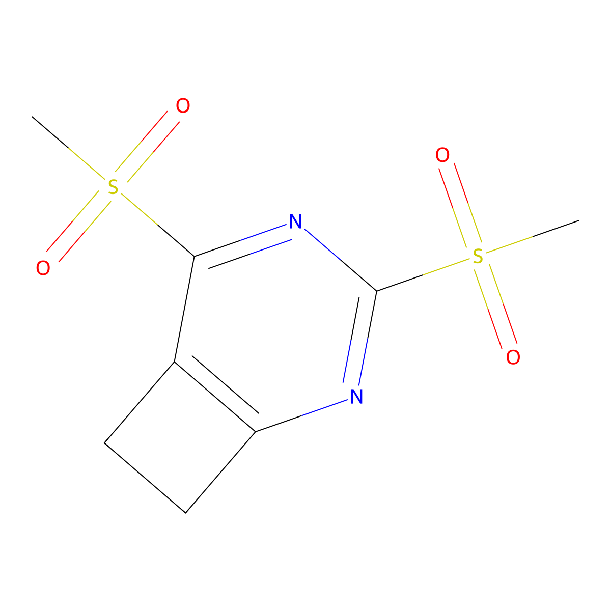 3,5-Bis(methylsulfonyl)-2,4-diazabicyclo[4.2.0]octa-1,3,5-triene molecular structure, CAS 1132642-66-0