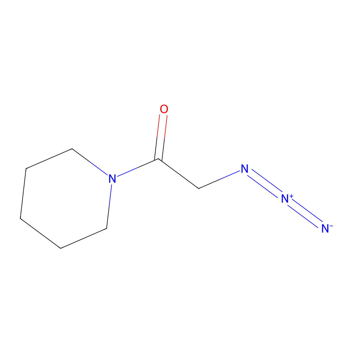 2-Azido-1-(piperidin-1-yl)ethan-1-one molecular structure, CAS 1132647-39-2