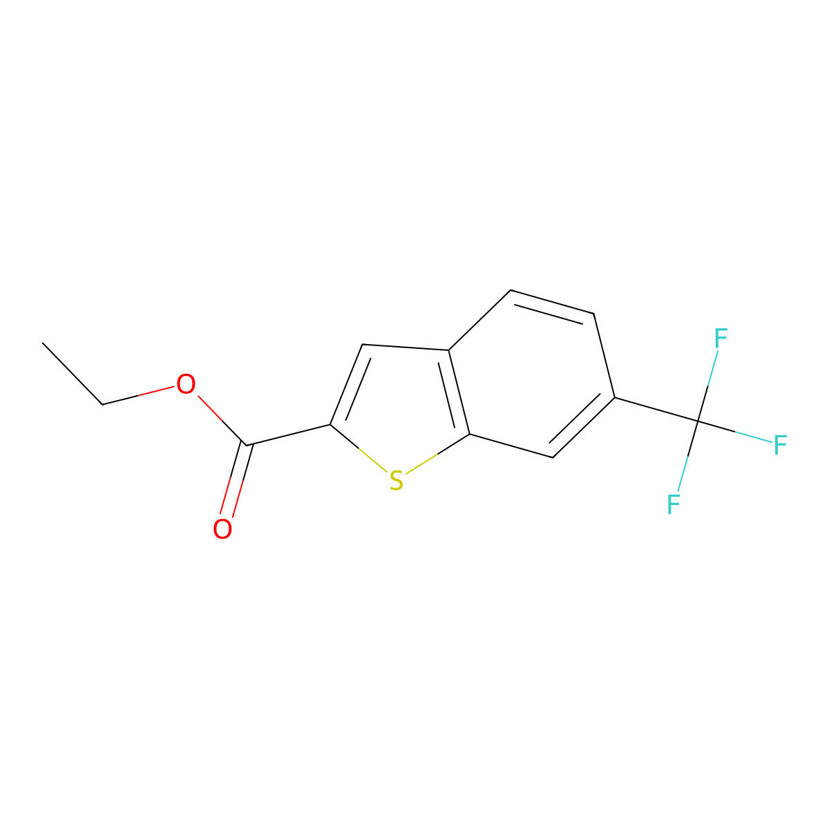 Ethyl 6-(Trifluoromethyl)-1-benzothiophene-2-carboxylate molecular structure, CAS 1132650-51-1