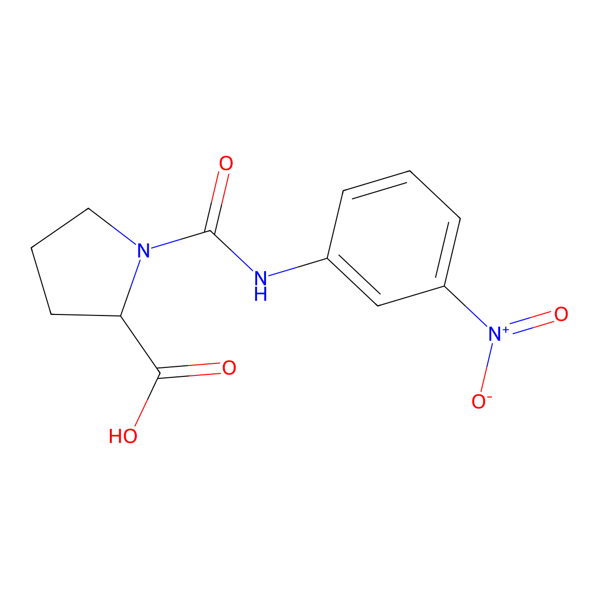1-{[(3-Nitrophenyl)amino]carbonyl}proline molecular structure, CAS 1132651-06-9