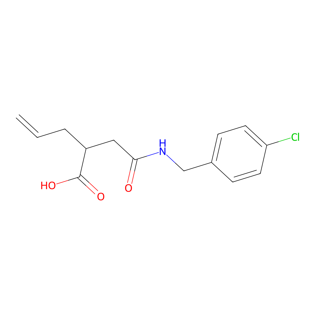 (S)-2-(2-(4-Chlorobenzylamino)-2-oxoethyl)pent-4-enoic acid molecular structure, CAS 1132653-76-9